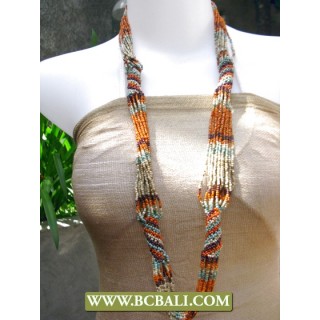 Long Necklace Fashion Beaded Coloring